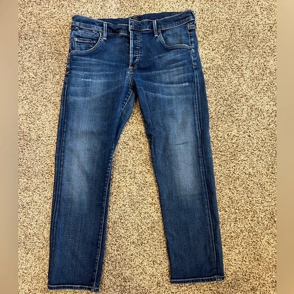 Citizens of Humanity Emerson Slim Boyfriend dark blue distressed jeans size 30 - Picture 3 of 15